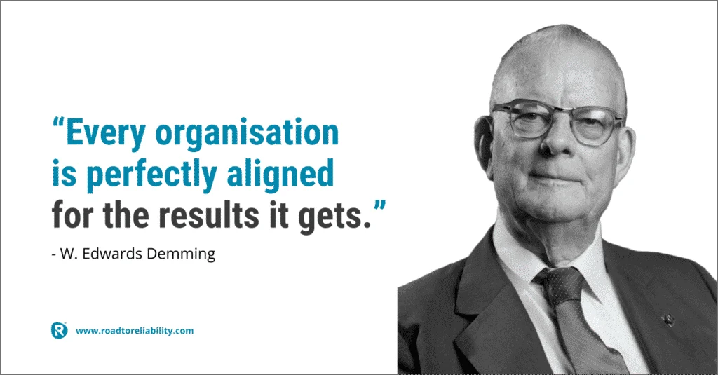quote by W. Edwards Deming on organisational alignment and maintenance performance results