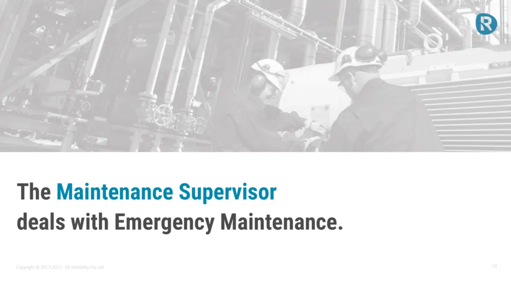 Maintenance Supervisor deals with emergency maintenance