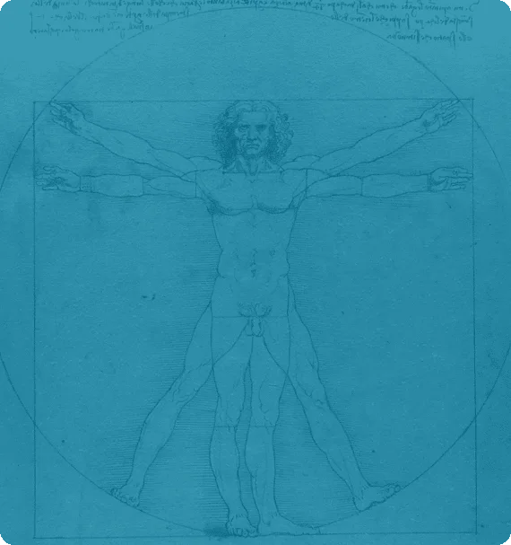 Leonardo da Vinci’s Vitruvian Man—symbolising systems thinking and human-centred design in Reliability Academy’s maintenance and reliability training approach